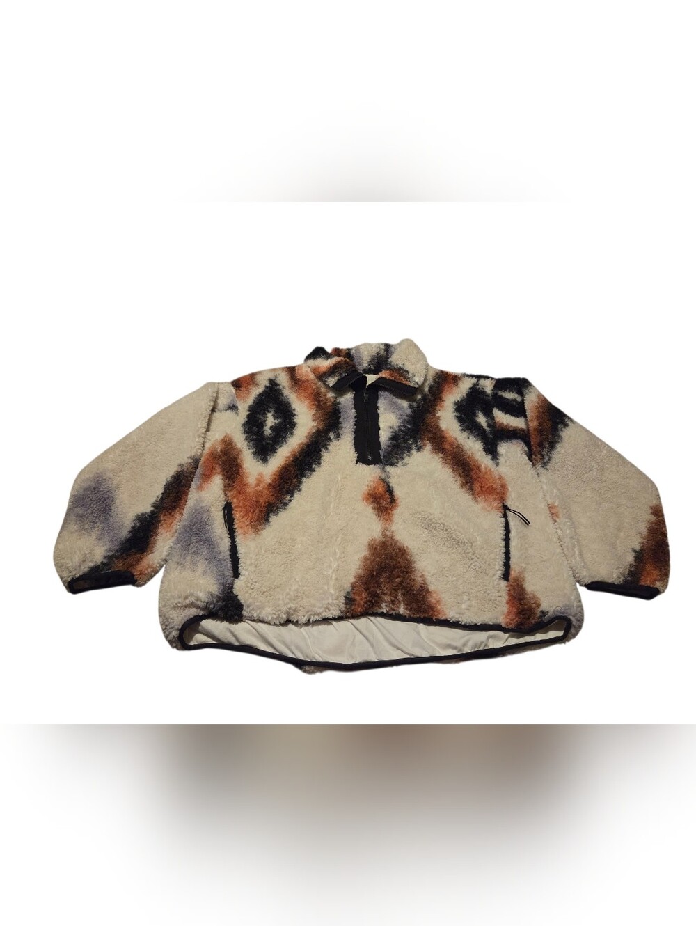 Women’s Large CALIA Oversized Pieced 1/2 Zip Sherpa Fleece Pullover Jacket